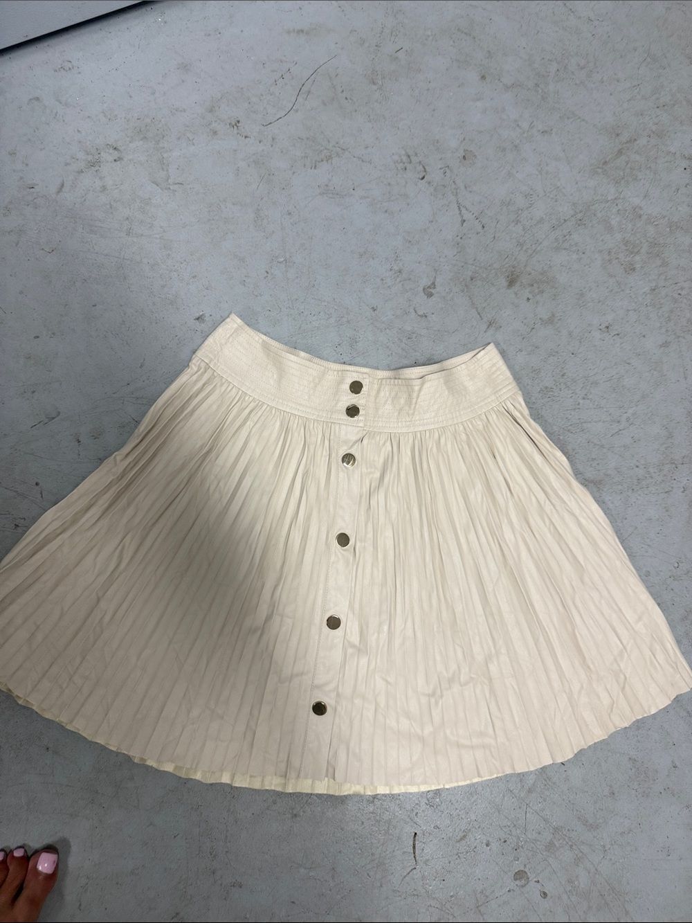 Pleated Cream Button-Front Women’s Skirt RAMY BROOK - NWT - Size 4